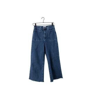 Rolla's Sailor High-Rise Wide Leg Blue Jeans Raw Hem Women's Size 28